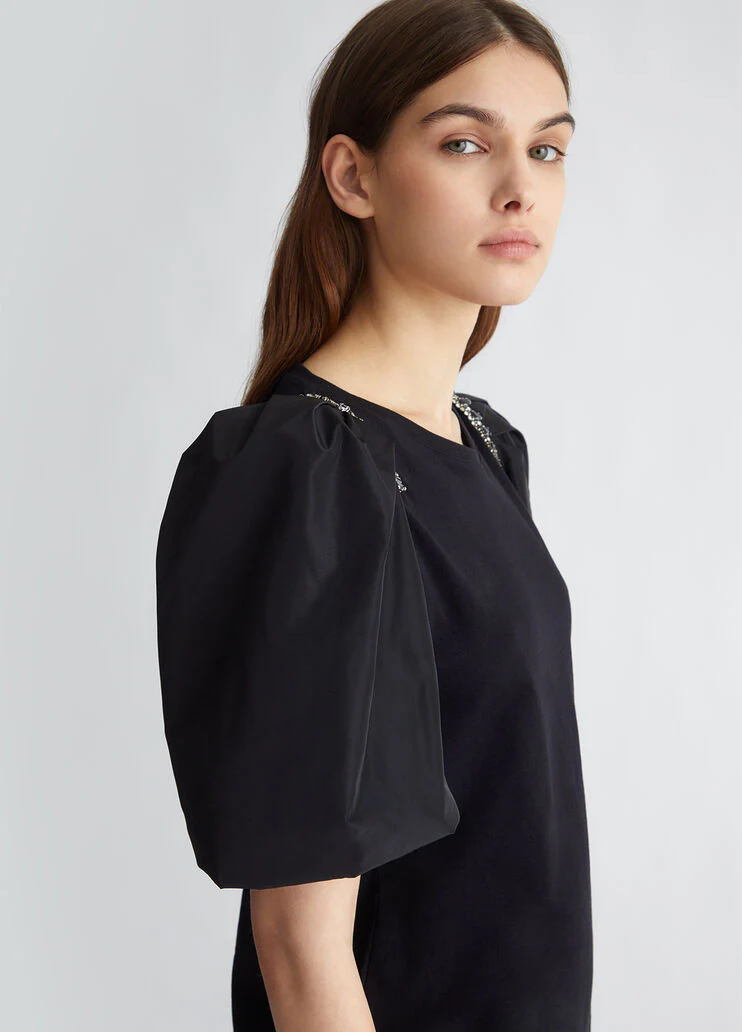 Jersey T-shirt with gemstones