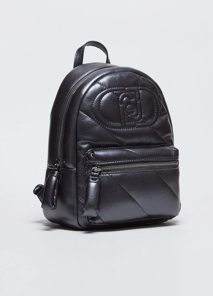 Glossy quilted backpack