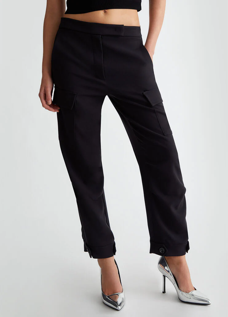 Stretch flannel cargo trousers