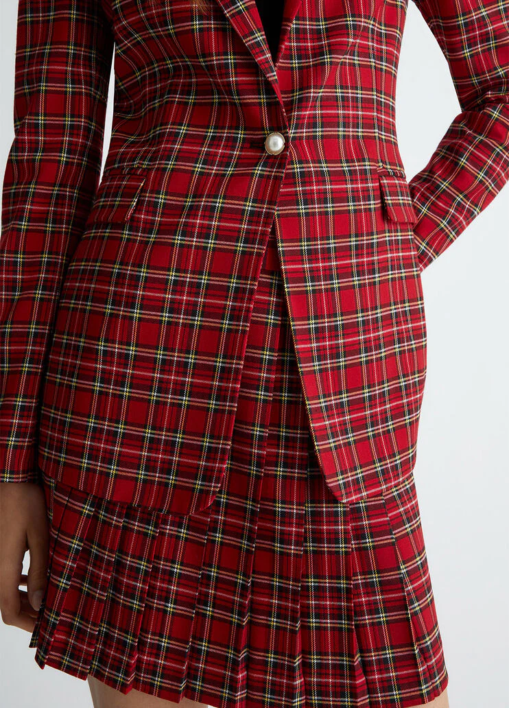 Red tartan blazer