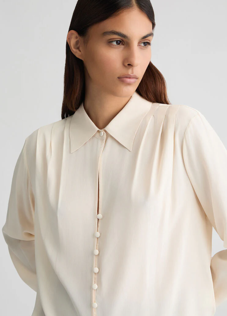 Pleated ivory blouse
