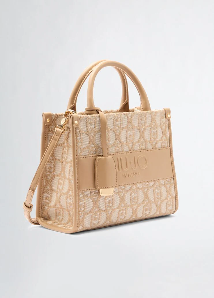 Jacquard shopping bag with logo