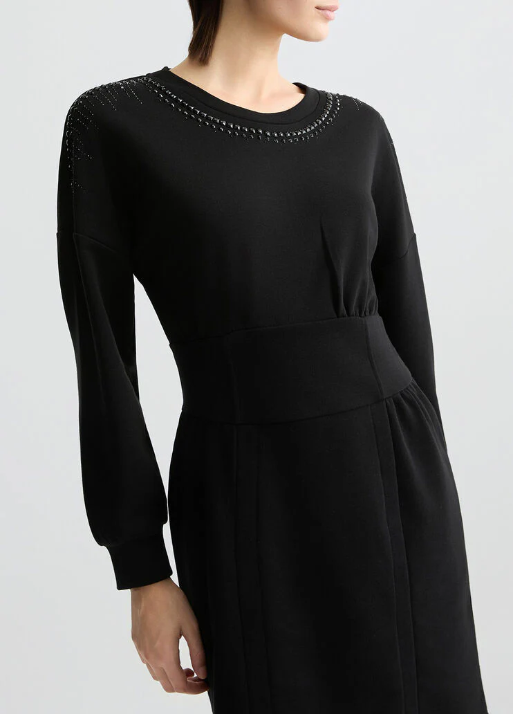 Short black sweatshirt dress