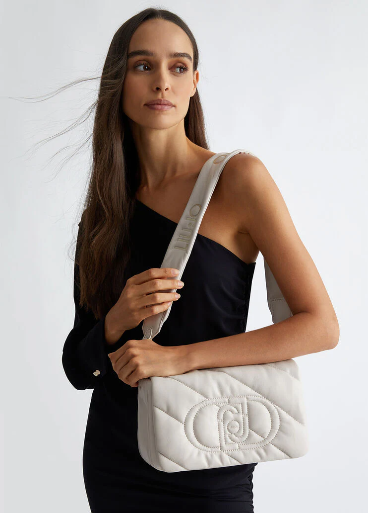 Glossy quilted crossbody bag