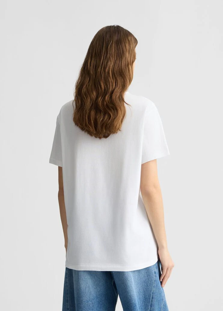 Printed T-shirt with rhinestones