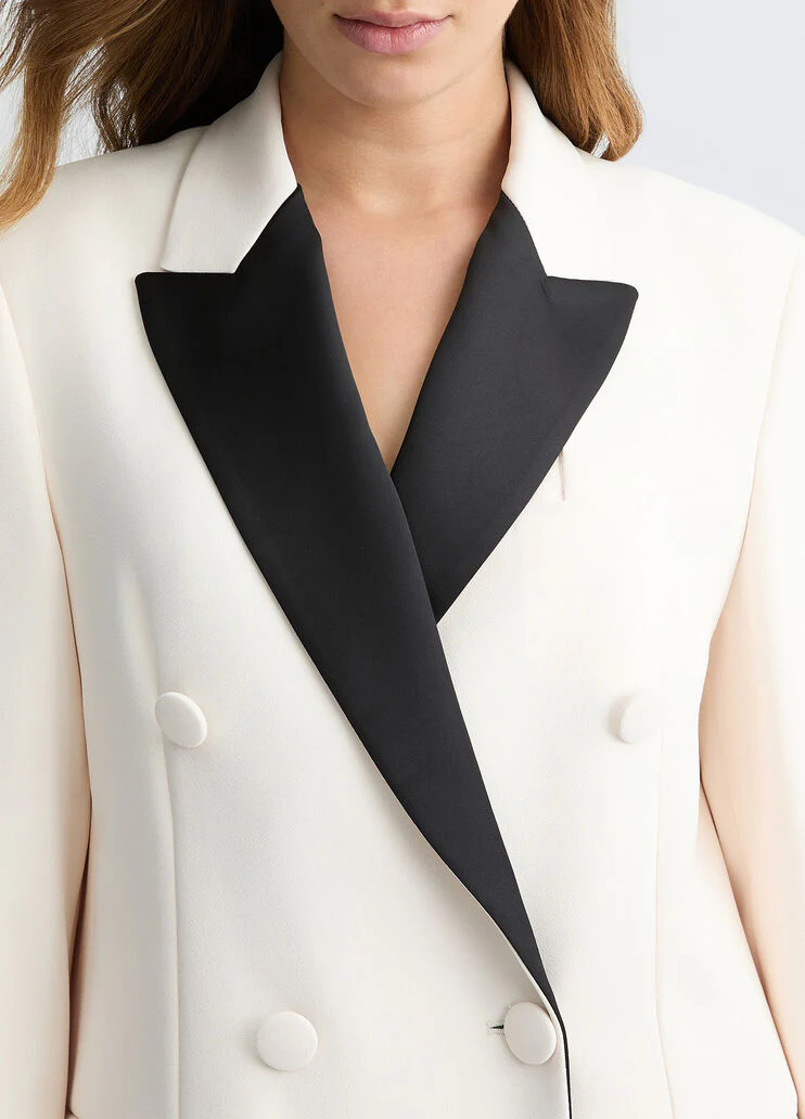 White double-breasted jacket