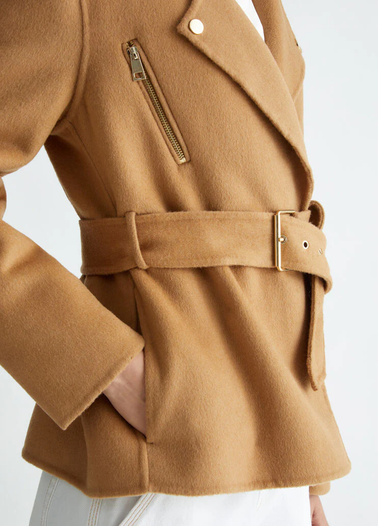 Wool blend biker jacket