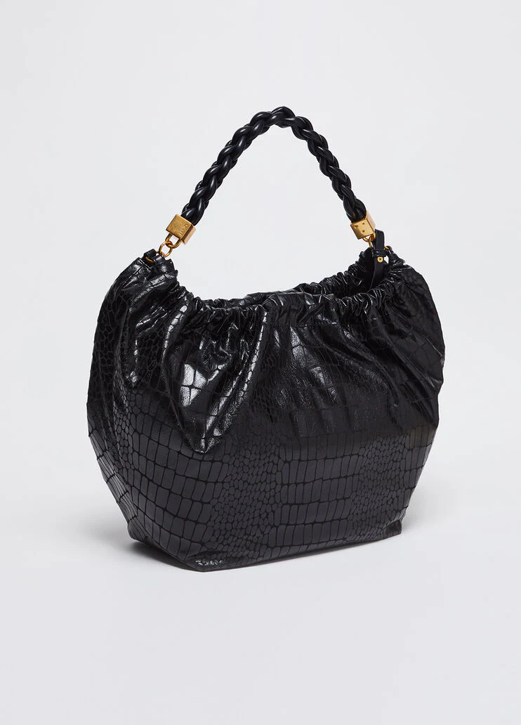 Crocodile-print handbag