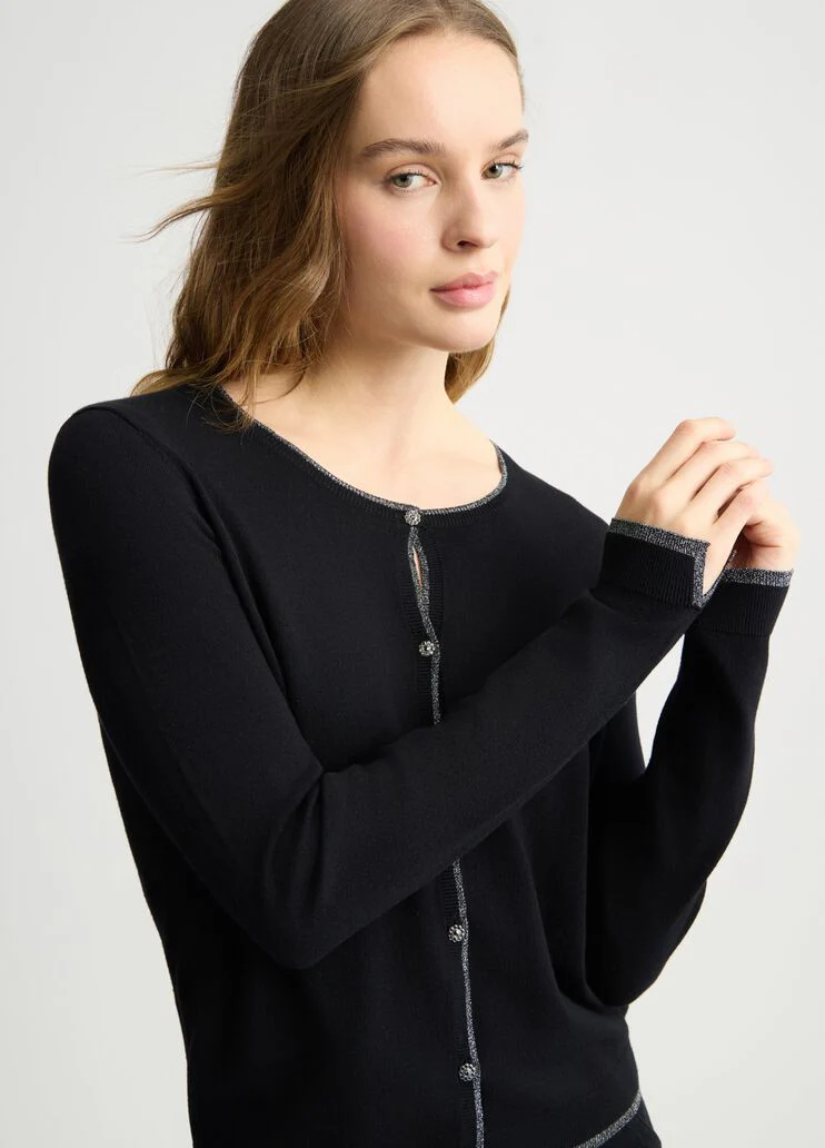 Cardigan with jewel buttons