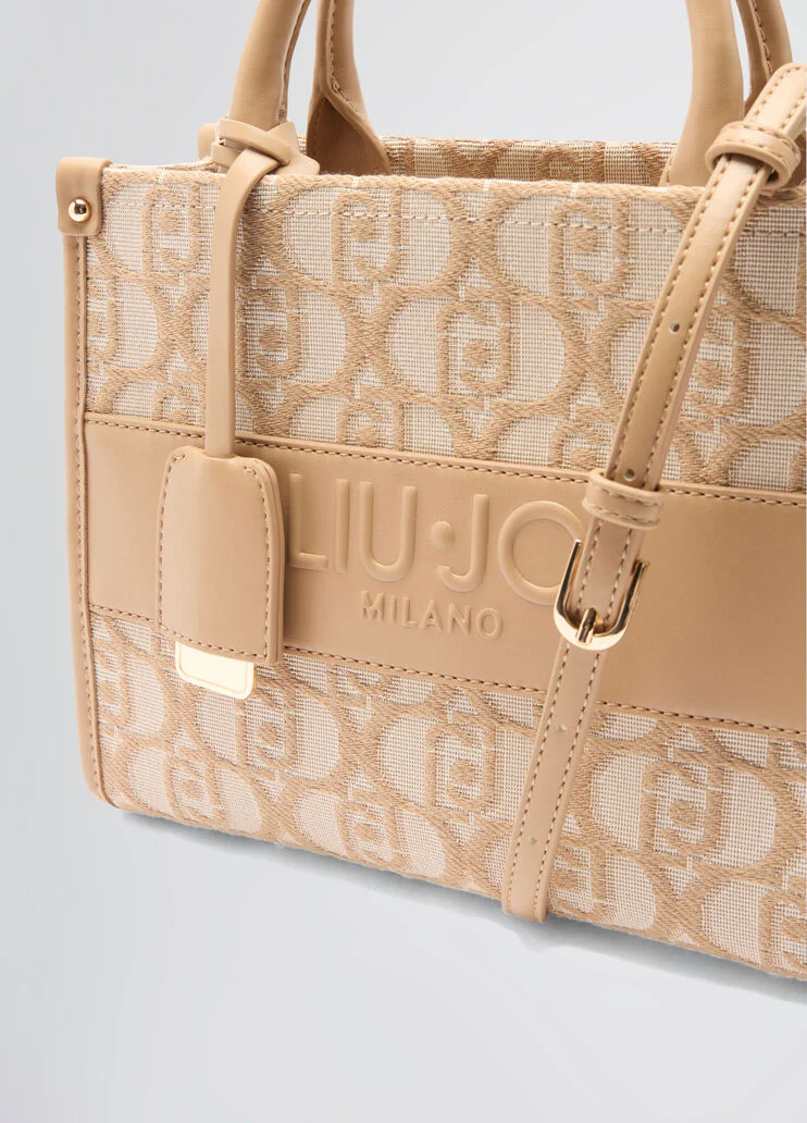 Jacquard shopping bag with logo