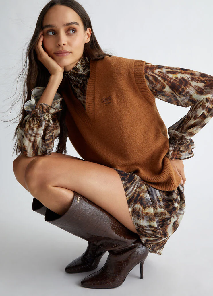 Wool and alpaca blend vest