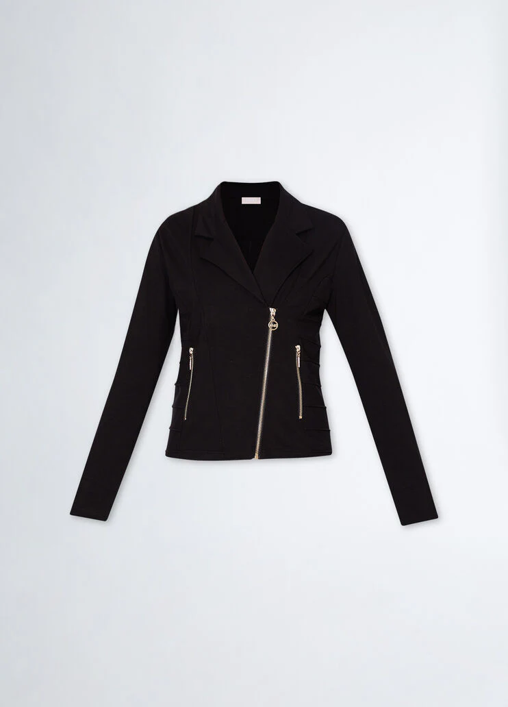 Jersey jacket with zip