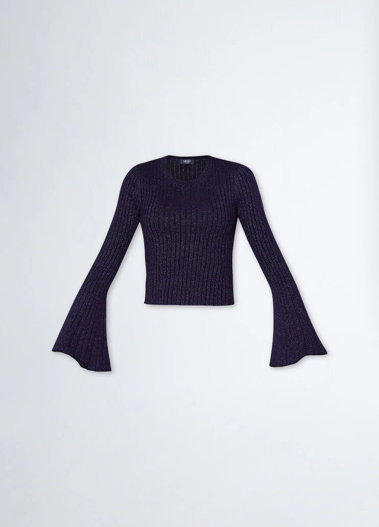 Ribbed lurex jumper