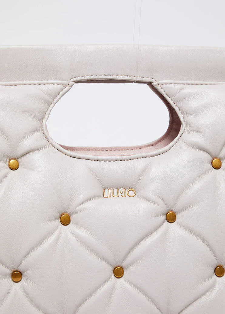 Studded glossy handbag