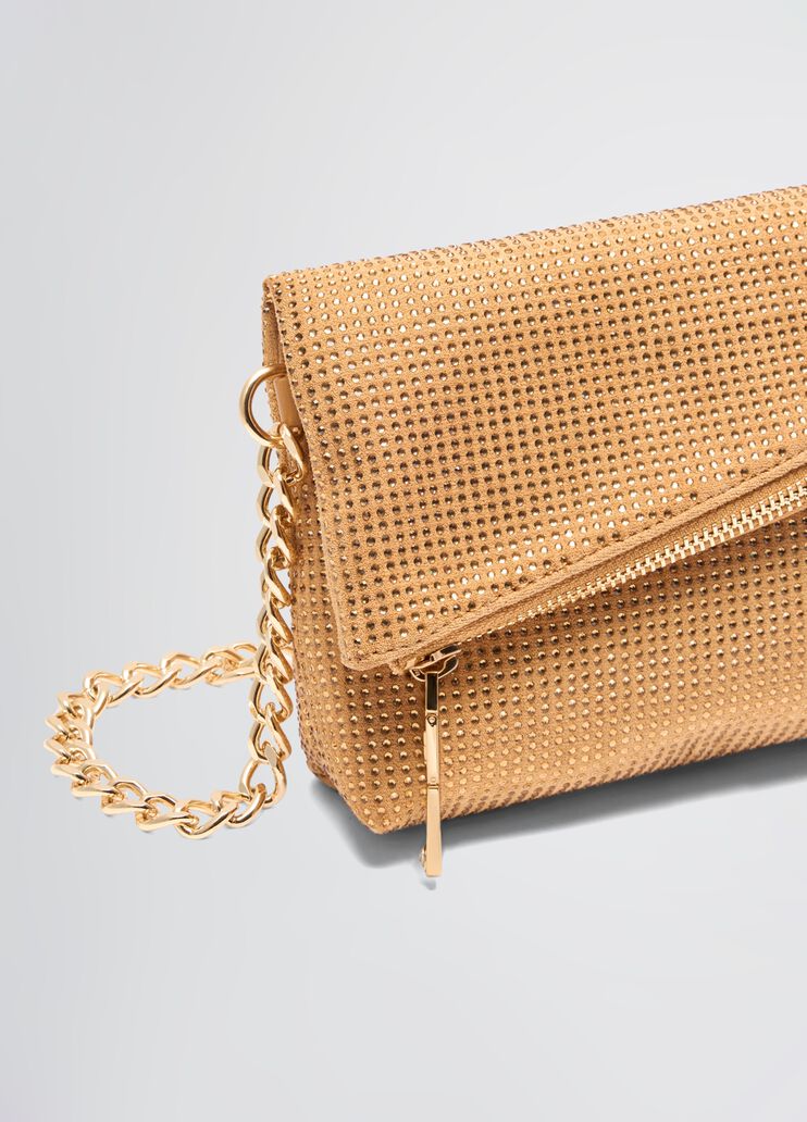 Shoulder bag with rhinestones