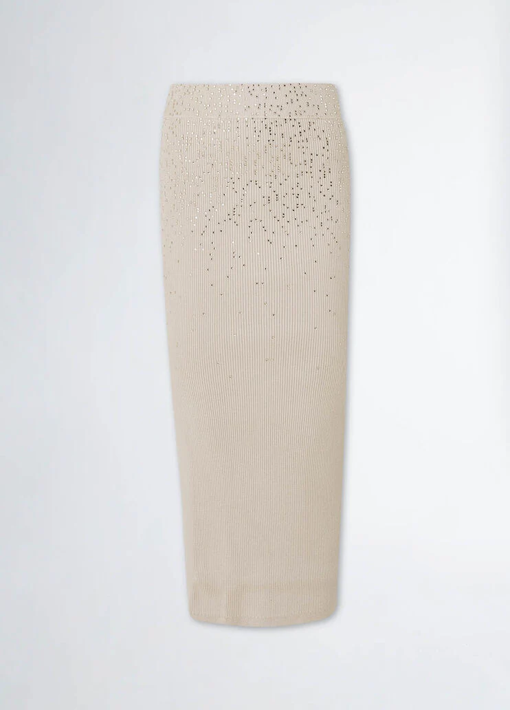 Midi skirt with dégradé rhinestones