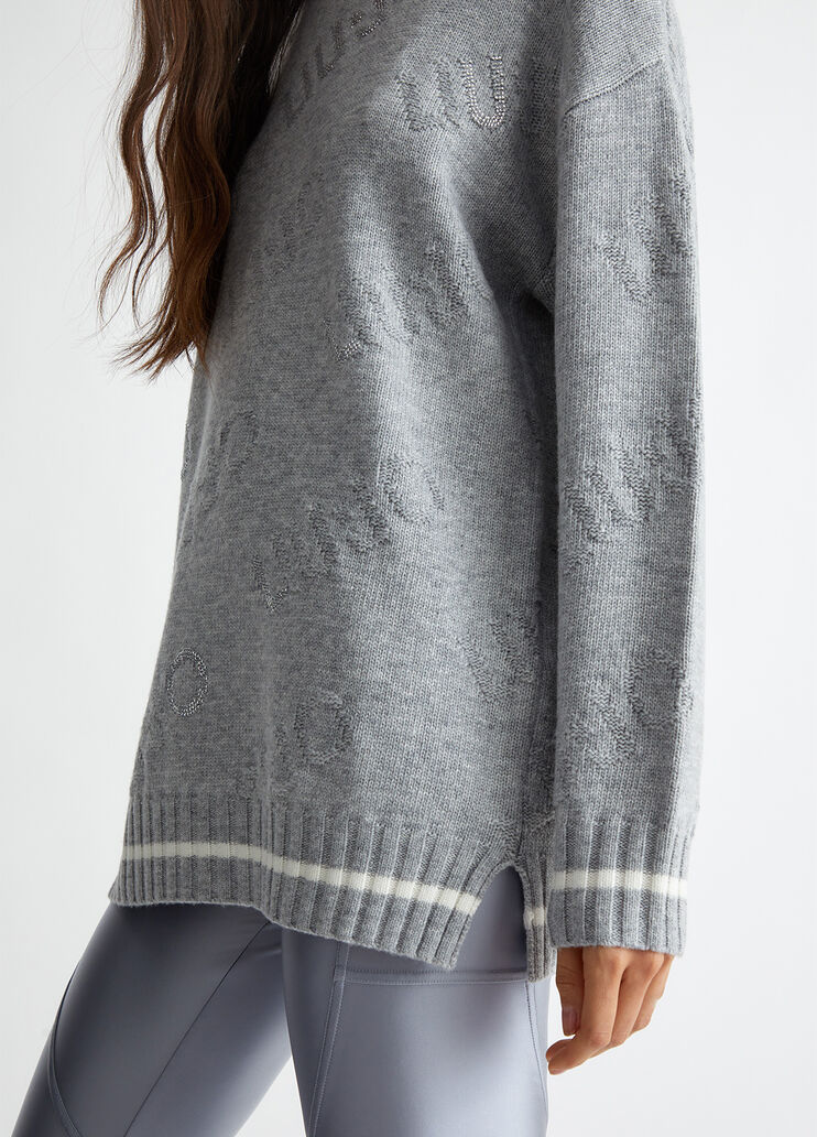 Wool-blend sweater with logo