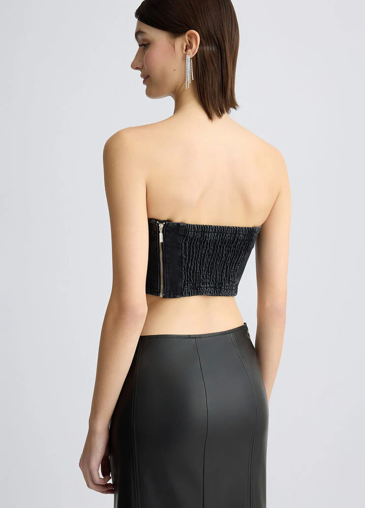 Denim top with rhinestones