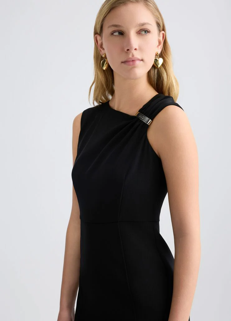 Black crepe sheath dress