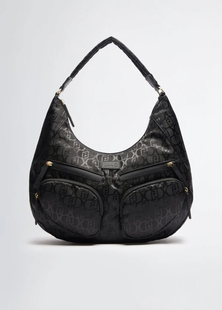 Nylon jacquard shoulder bag