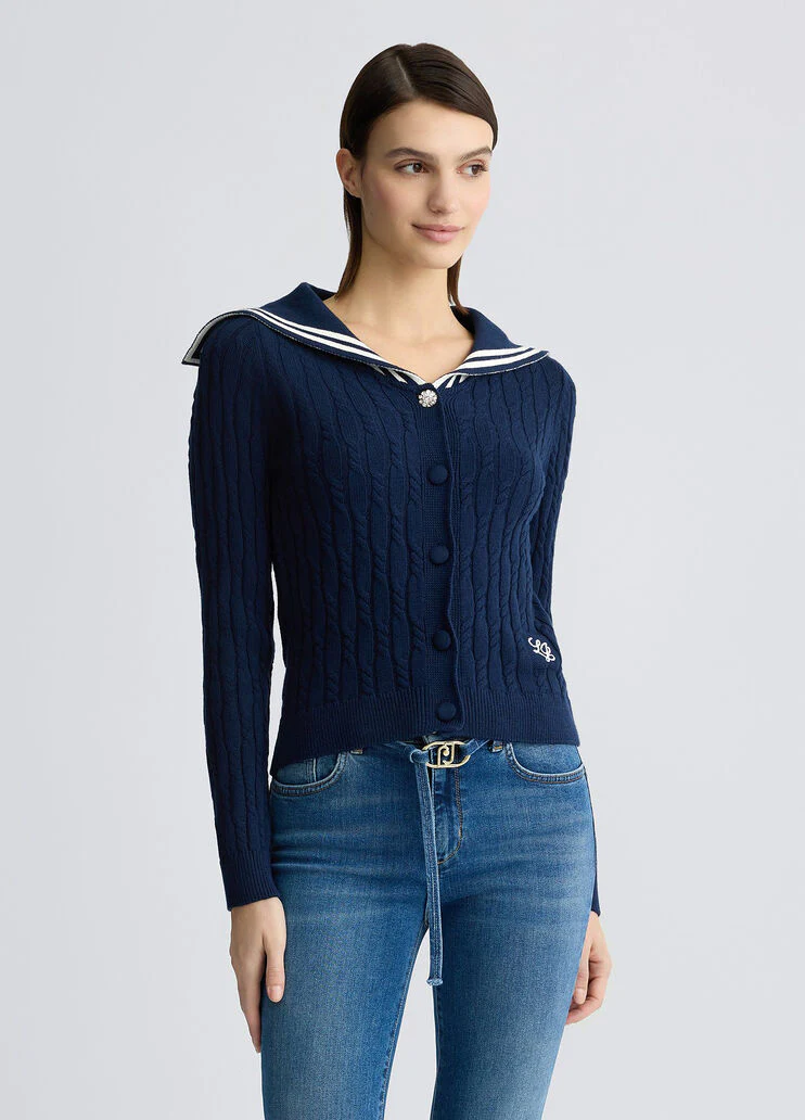 Cable-knit cardigan