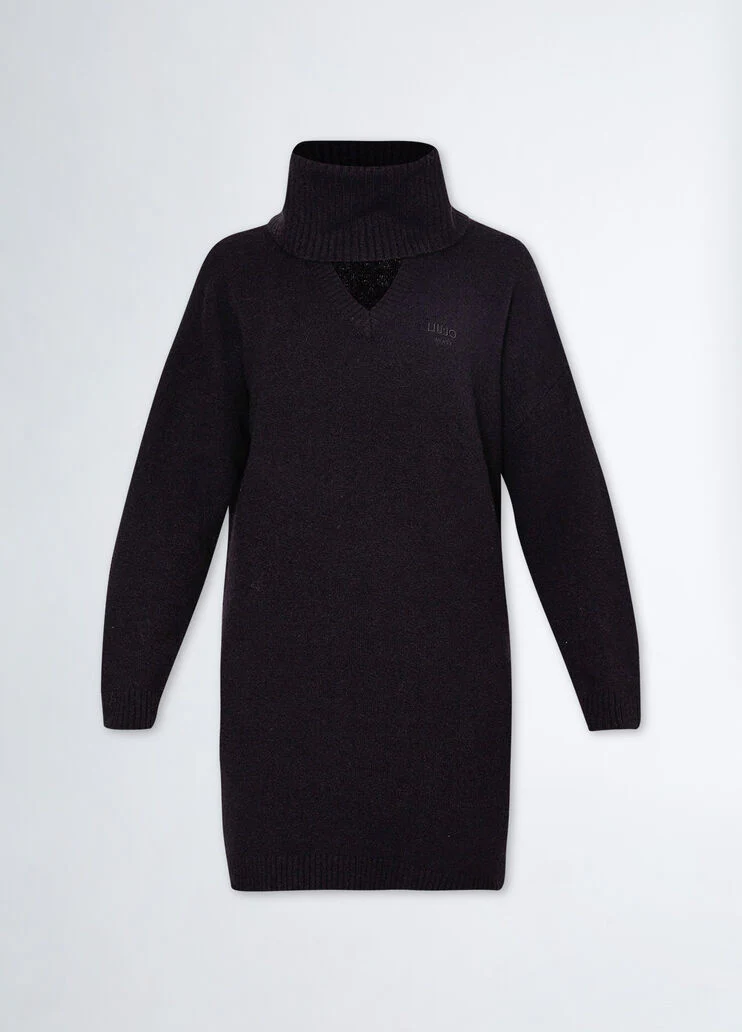 Wool-blend knit dress