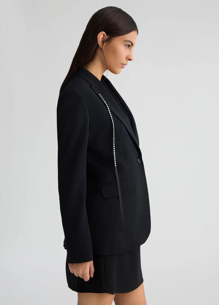 Black blazer with rhinestones