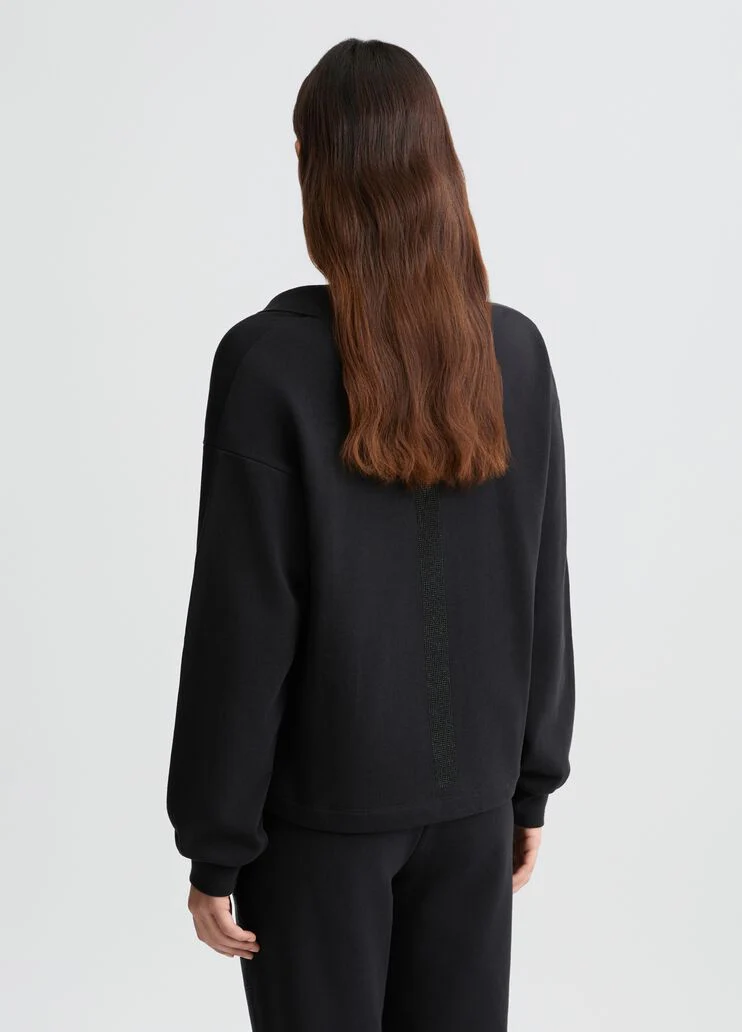 Black sweatshirt with rhinestones