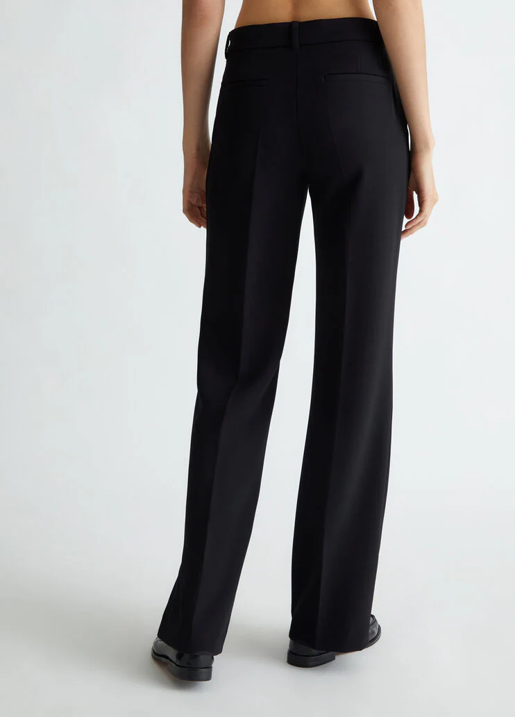 Flared crepe trousers