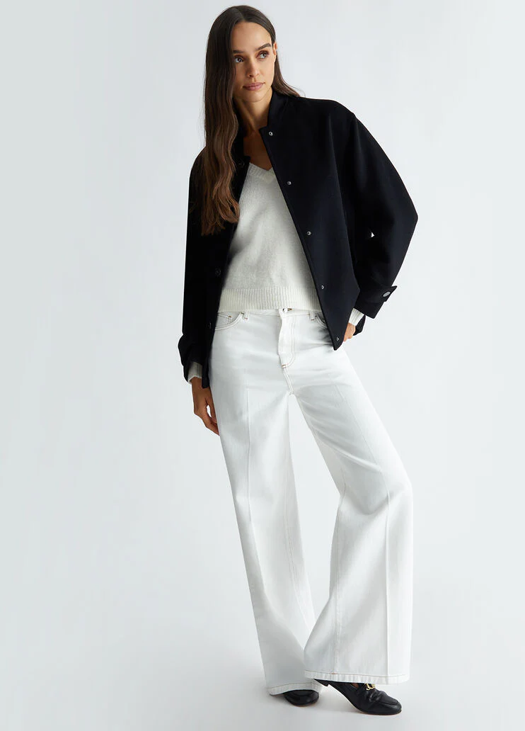 Wool-blend bomber jacket