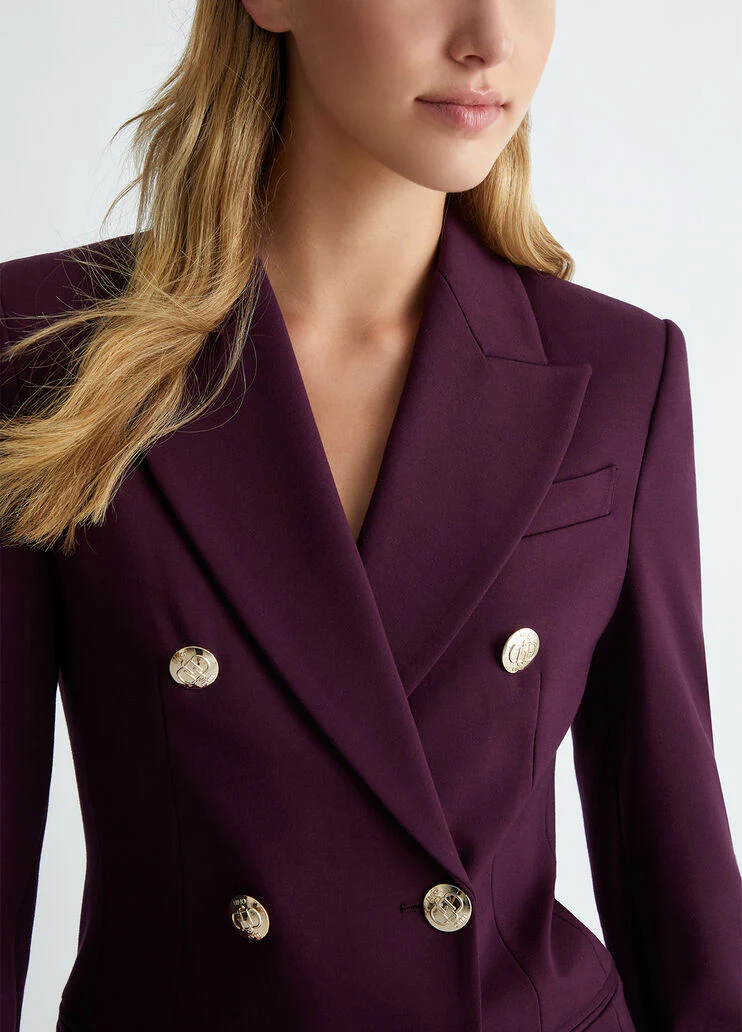 Double-breasted stretch blazer