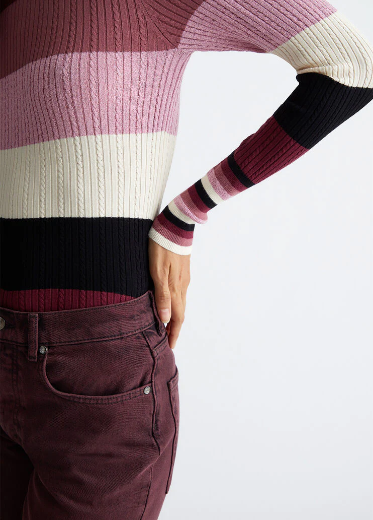 Striped turtleneck