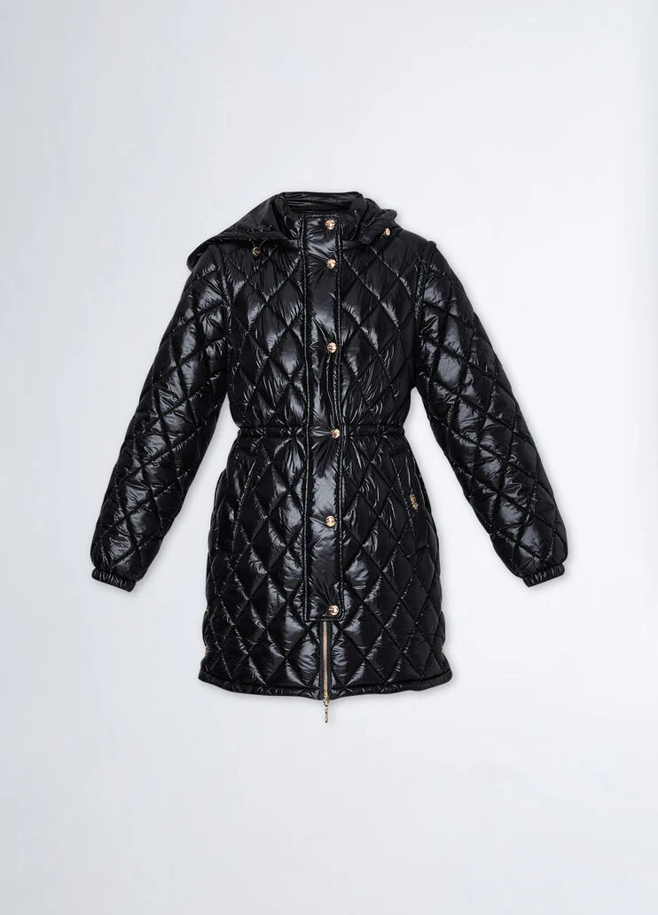 Padded jacket with detachable sleeves