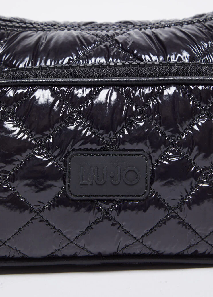 Quilted nylon shoulder bag
