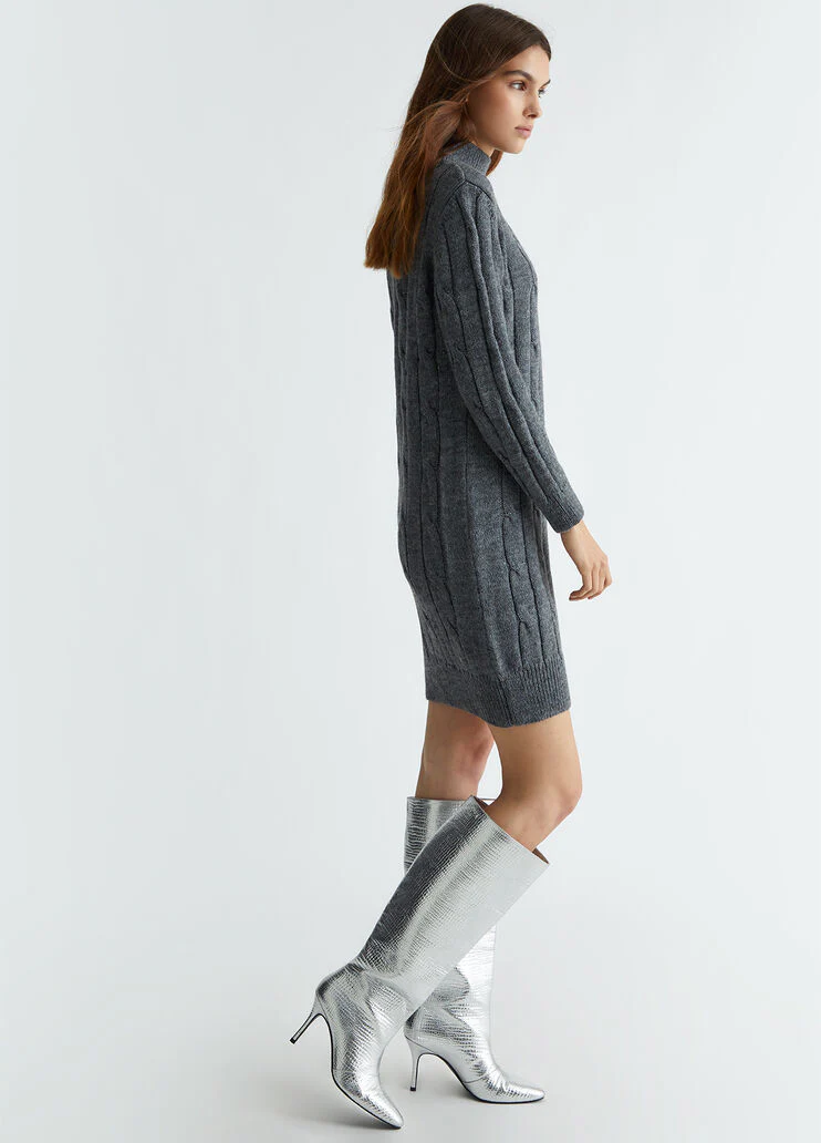 Grey knit dress