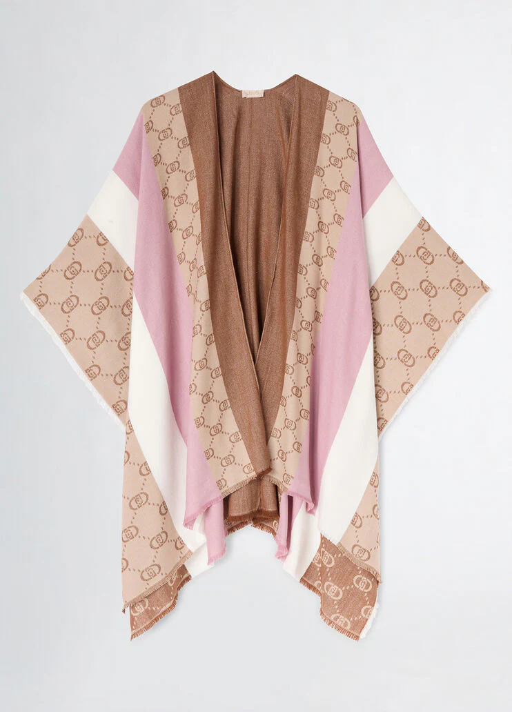 Poncho with monogram logo
