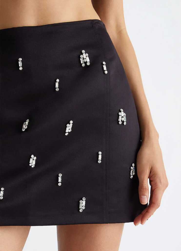 Miniskirt with rhinestones