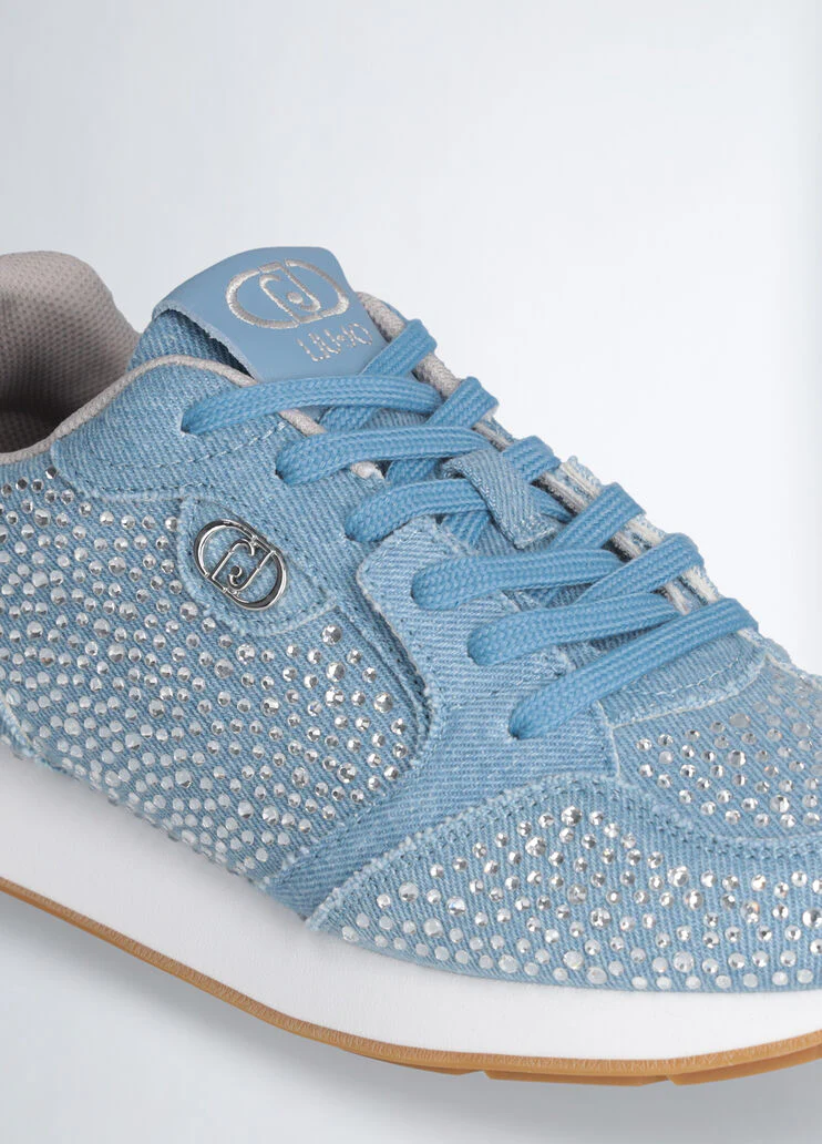 Sneakers with all-over rhinestones