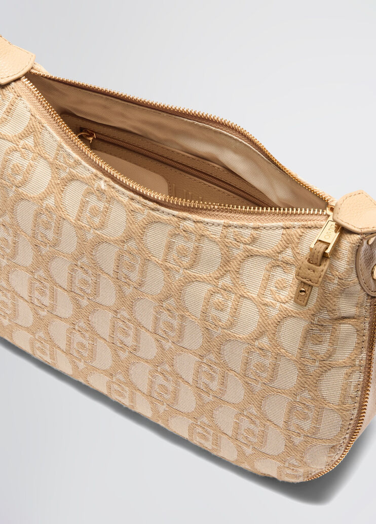 Jacquard shoulder bag with logo