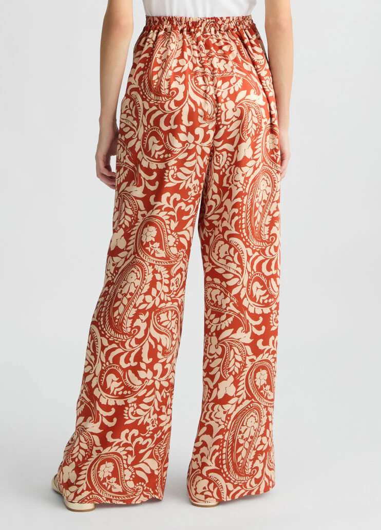 Printed twill trousers