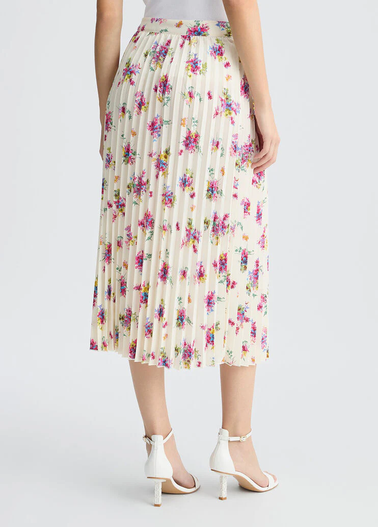 Pleated striped skirt