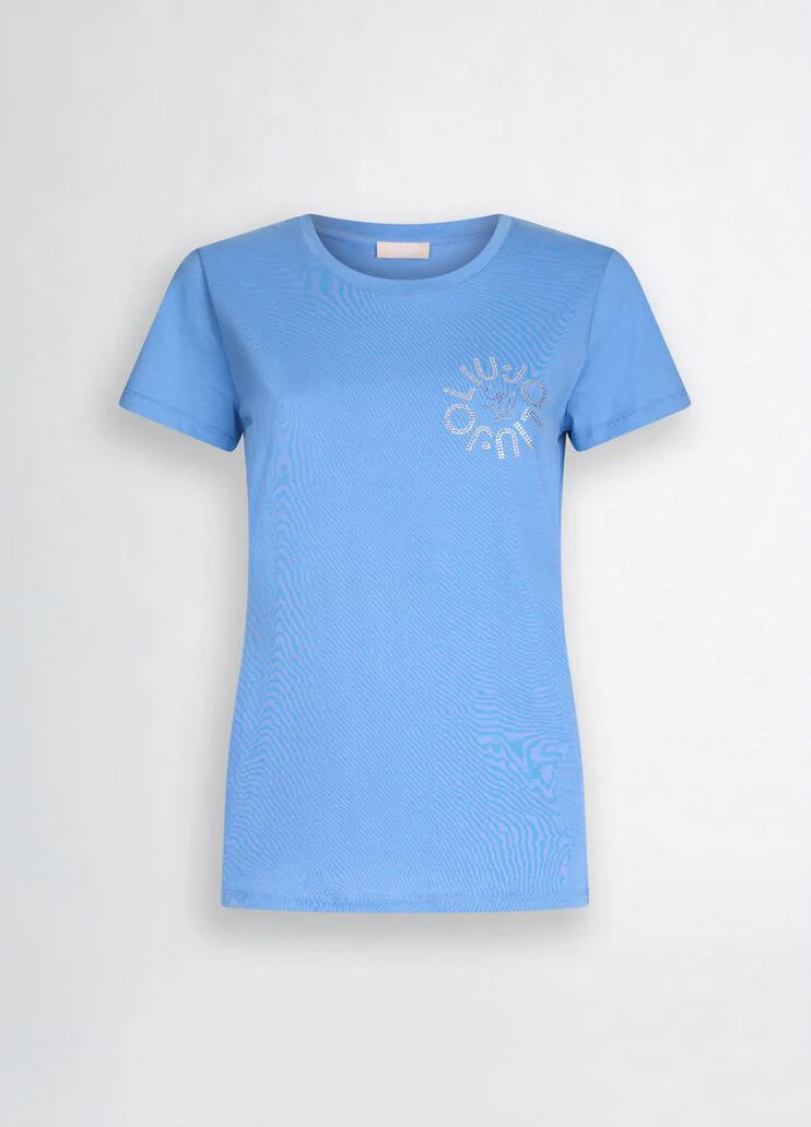 T-shirt with logo and gemstones