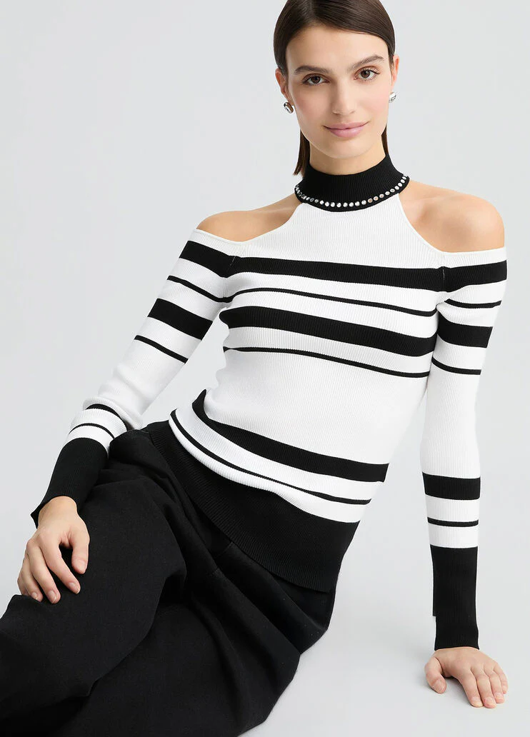 Striped jumper with studs