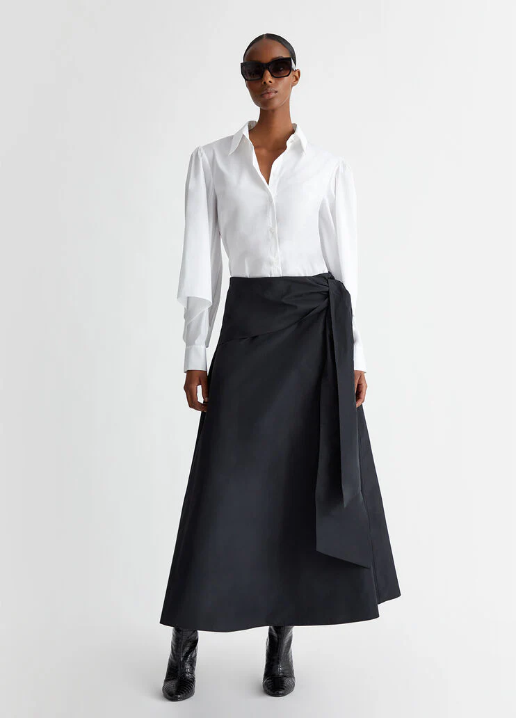 Poplin shirt with cut-outs