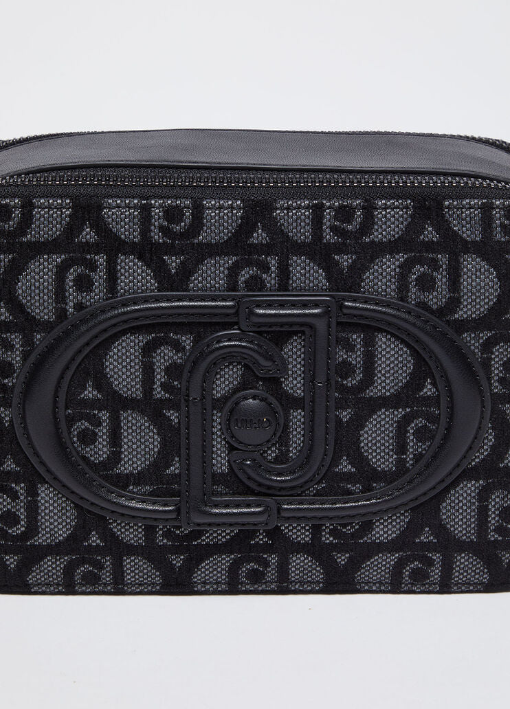 Jacquard crossbody bag with logo