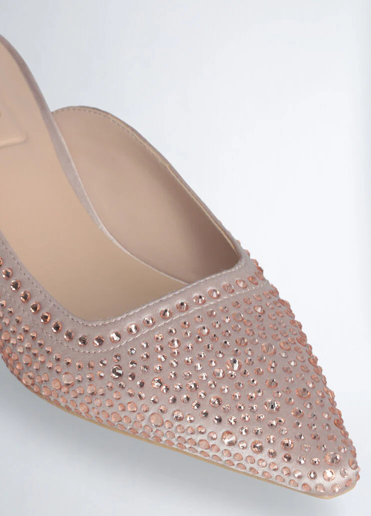 Full rhinestone mules