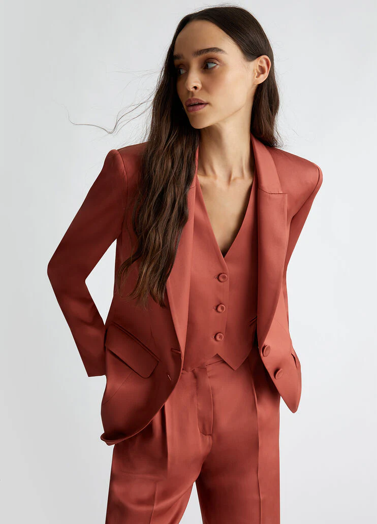 Satin suit blazer