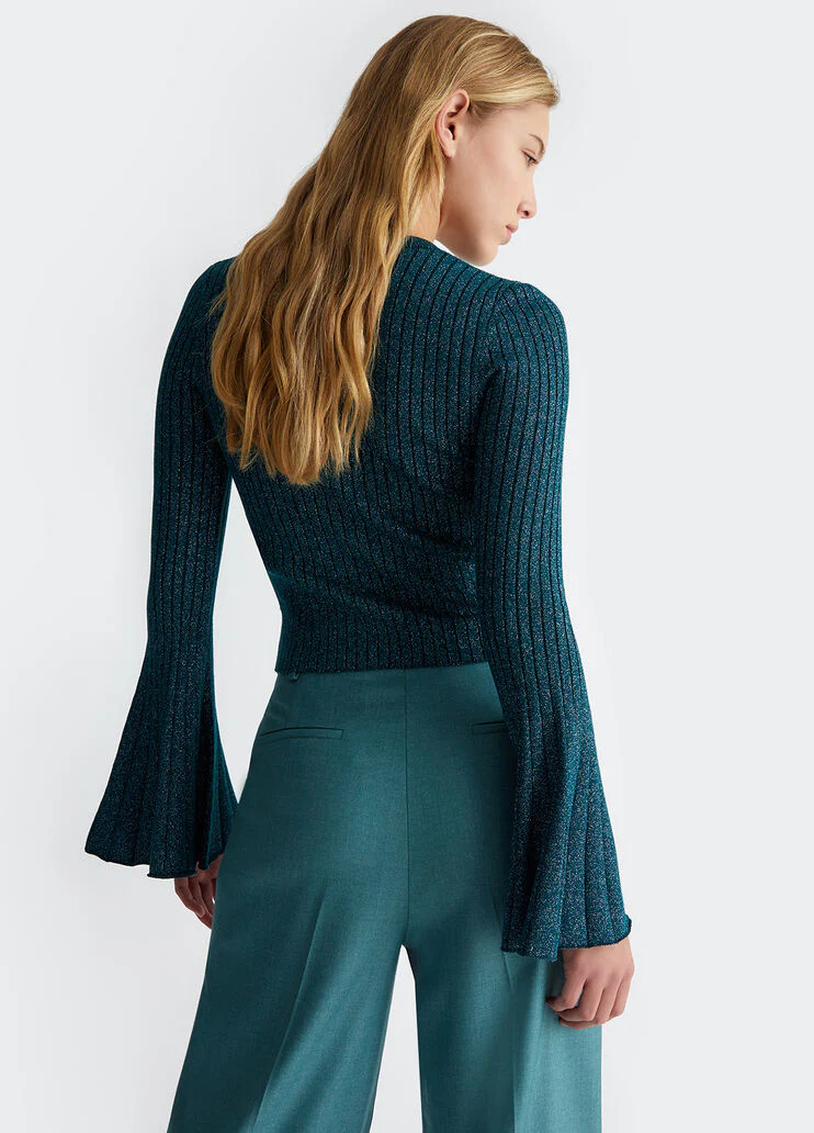 Ribbed lurex jumper
