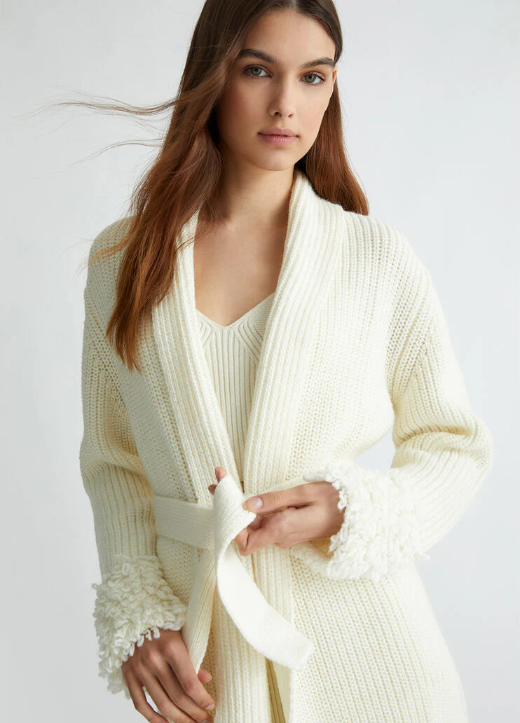 White wool cardigan