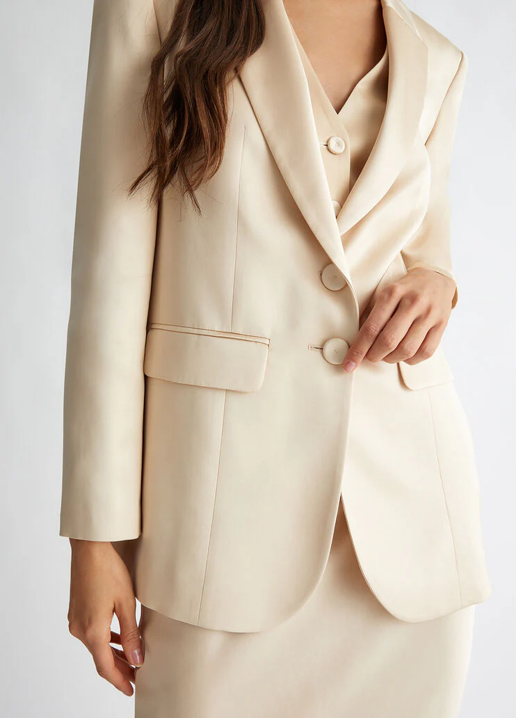 Satin suit blazer